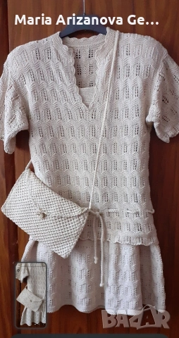 дамско ръчно плетено костюмче бутик 