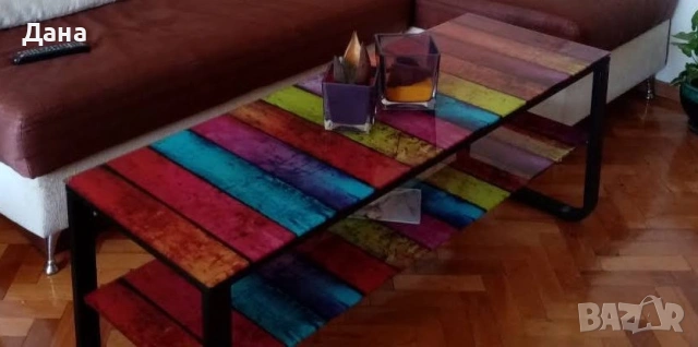 Холна масичка метал и стъкло