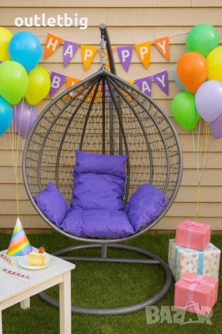 Люлка градинска висяща люлка тип гнездо,яйце–Промоция!, снимка 2 - Градински мебели, декорация  - 52232661
