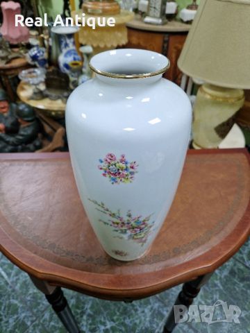 Уникална много красива антикварна немска порцеланова ваза , снимка 4 - Вази - 45711831