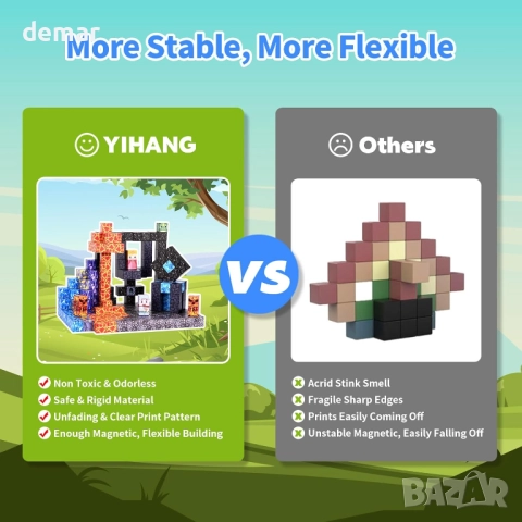 Магнитни строителни блокчета Minecraft за деца, 3+ години, снимка 8 - Образователни игри - 52679490