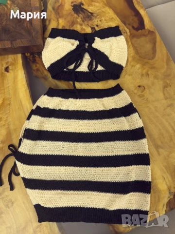 Плажен плетен сет, снимка 3 - Комплекти - 50785125