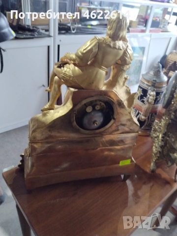 СТАР ФРЕНСКИ ЧАСОВНИК ПОЗЛАТЕН , снимка 2 - Антикварни и старинни предмети - 53629139