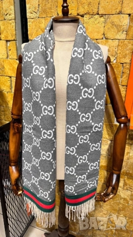 двулицев кащмирен шал gucci Burberry Louis Vuitton , снимка 8 - Шалове - 52149913