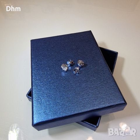 Дамски сребърни обеци с брилянти , снимка 9 - Обеци - 45332263