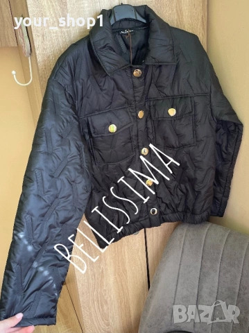 Олекотено пролетно яке в черно , снимка 4 - Якета - 53882329