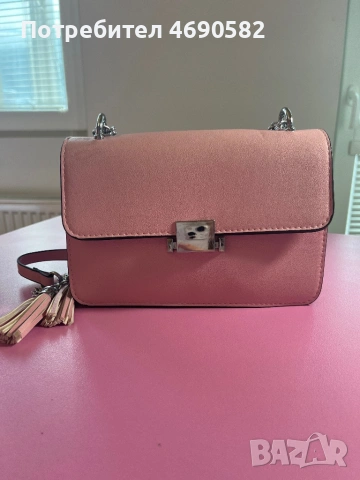 Розова чанта от еко кожа