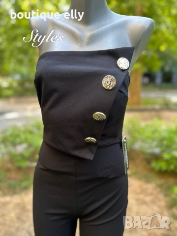 елегантен дамски гащеризон в черно и бяло, снимка 6 - Гащеризони - 52135257