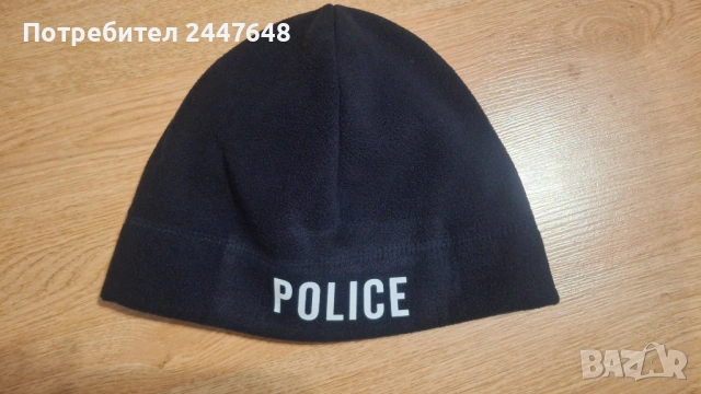 Поларена черна и синя шапка POLICE