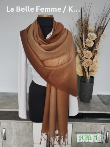 Двулицеви шалове от кашмир с втъкана златна нишка, снимка 5 - Шалове - 51861388