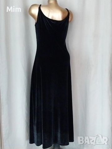 L Дълга черна рокля, снимка 6 - Рокли - 52327153
