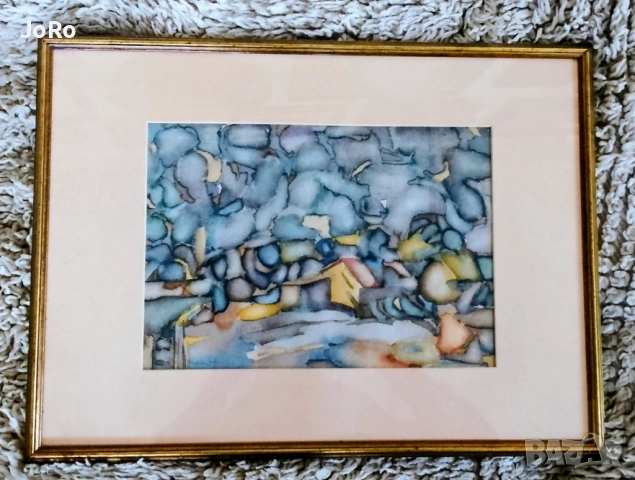 Васил Чакъров-Чак "Самотна къща" красив акварел 1994г.