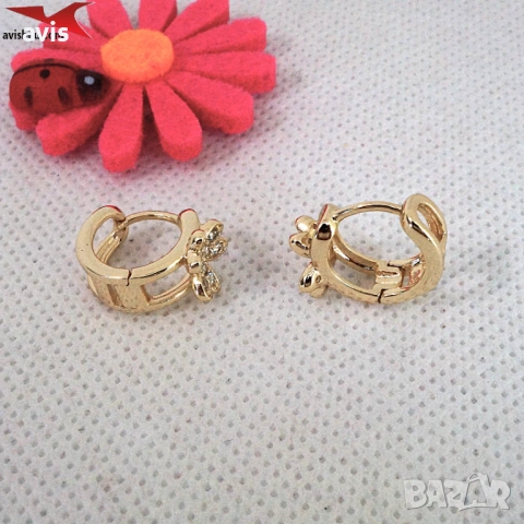 Обеци с 14К златно покритие 2141896, снимка 3 - Обеци - 54174546