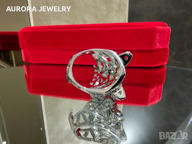 CARTIER Panthere de Cartier White Gold Large Пръстен, снимка 8 - Пръстени - 53194432