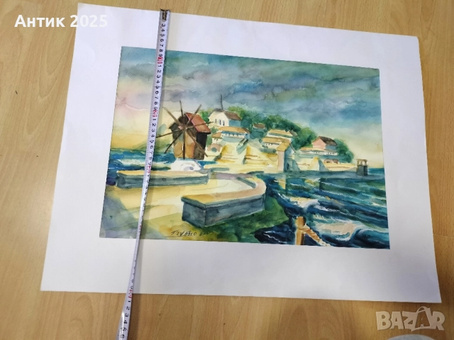 Старият Несебър акварел, снимка 3 - Картини - 52243580