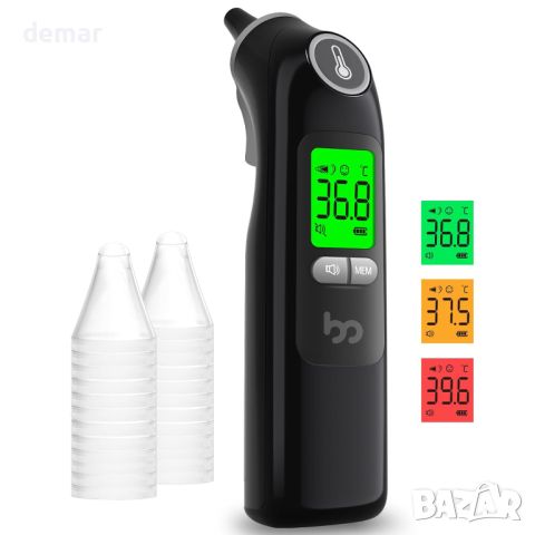 Термометър за уши, професионален прецизен термометър за уши за възрастни и бебета, 3-цветен код, снимка 1 - Други - 46098554