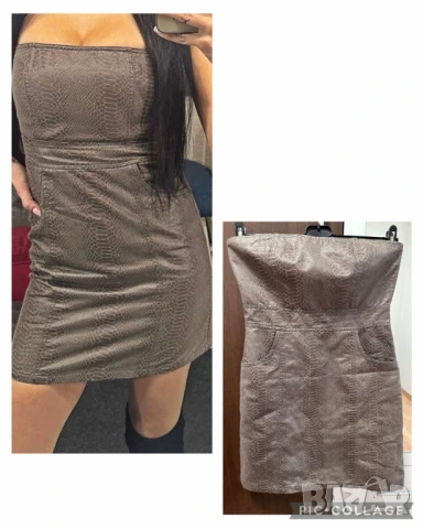 кожена рокля