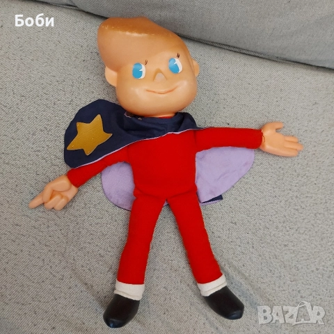 Стара Рядка Соц Българска Играчка с Музикален Механизъм Кукла Сънчо Лека Нощ Деца , снимка 3 - Колекции - 52144555