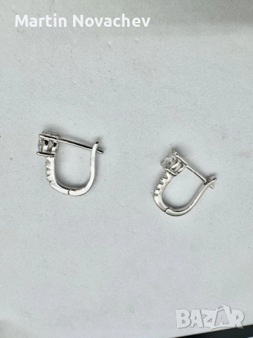 Сребърни обеци с мойсанит (Диамант) 0.5 карата, снимка 4 - Обеци - 52933555