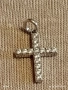 Сребърен медальон кръст с инкрустирани кристали ювелирна изработка 52357, снимка 7