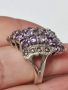 Красив италиански сребърен пръстен с Аметисти и марказити , снимка 6