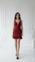 Стилна дамска рокля в цвят бордо, снимка 1
