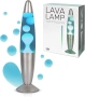 Синя и хромирана лава лампа, ретро нощна лампа 34 x 8,5 см с 2 крушки, оригинален и забавен подарък, снимка 1