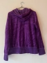 Дамски плюшен суитшърт с качулка 80% памук М размер с джобове в тъмно лилаво - цикламен цвят 💜, снимка 3