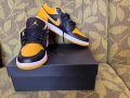 Нови мъжки обувки AIR JORDAN 1 LOW BLACK/YELLOW OCHRE-WHITE, снимка 2
