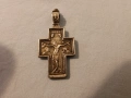 Сребърен кръст с оксидация – светлина и закрила размер 4,см -3грама, снимка 1