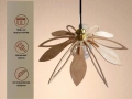 Полилей от дърво. Интериорно осветително тяло за таван ”Орион” , снимка 3