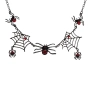 Карнавален аксесоар – готик колие в черно с паяци и червени камъчета (Halloween / Хел, снимка 1
