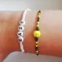 Smile Blissful Beads Енергийна Гривна Усмивка за Прекрасен и Щастлив ден Емоджи , снимка 3