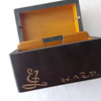 Стара дървена кутия за карти 1937г, снимка 7 - Антикварни и старинни предмети - 45656959
