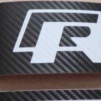 Качествени карбон черни стикери за прагове на автомобил кола марка R line Р лайн + подарък , снимка 5 - Аксесоари и консумативи - 45343183