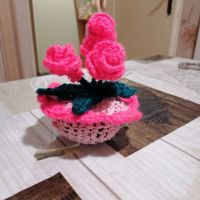 Ръчно изработени Плетени цветя, снимка 1 - Изкуствени цветя - 45437617