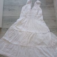 Бяла лятна рокля с презрамки от M до Xl, , снимка 1 - Рокли - 45887140
