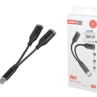 USB TYPE C към 3,5 мм адаптер за слушалки и зареждане 2 в 1, SX-03, снимка 2 - USB кабели - 45004567