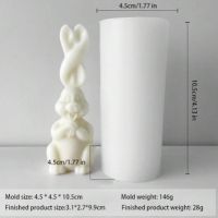 3D Заек завъртяни уши усукано зайче силиконов молд форма фондан свещ гипс шоколад декор смола, снимка 2 - Форми - 45205125