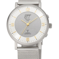 ETT Соларен Дамски аналогов часовник с каишка от неръждаема стомана, снимка 1 - Дамски - 44957312