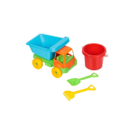 Плажен комплект, морски камион с кофичка, оранжев, 3бр., снимка 1 - Надуваеми играчки - 44968978