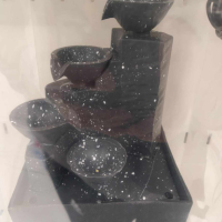 Настолен LED вътрешен фонтан със стъпала и камъни 11x9x17 см, снимка 6 - Градински мебели, декорация  - 44952454