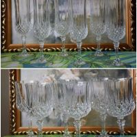 Чаши за вино и шампанско, френски оловен кристал, снимка 1 - Чаши - 45637139