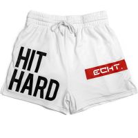 Мъжки бели къси панталони за фитнес и спорт Hit Hard, снимка 2 - Къси панталони - 45890687