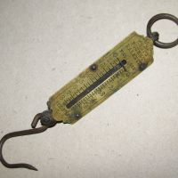 120-год. ръчен кантар Krups pocket balance, кг и оки, запазен, снимка 1 - Антикварни и старинни предмети - 45967637