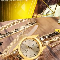Дамски ръчен часовник тип гривна с верижки за увиване около китката. Цветове - бял или златен., снимка 2 - Дамски - 45835756