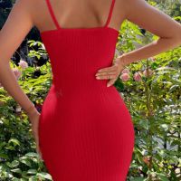 Червена лятна рокля , снимка 9 - Рокли - 45179238