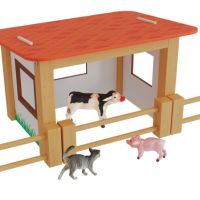 Голяма дървена къща с животни PLAYTIVE Дървена ферма, снимка 5 - Образователни игри - 45301529