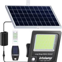 intelamp Слънчева стенна лампа Външен слънчев сензор за движение Прожектор 12000mAh, снимка 1 - Соларни лампи - 45101211