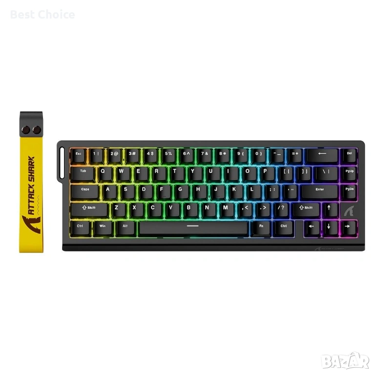 Геймърска клавиатура ATTACK SHARK X68 HE 8000Hz Rapid Trigger, 0.01 mm RT точност, кабелна RGB 60% , снимка 1